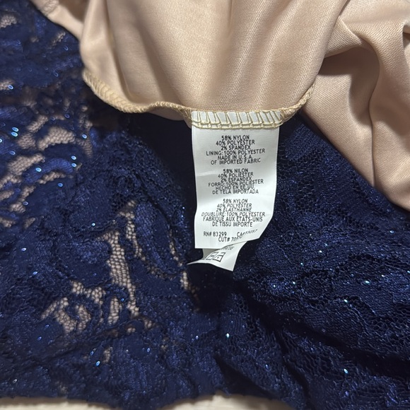 Onyx Nite Blue Lace Glitter Midi Dress - Picture 7 of 9